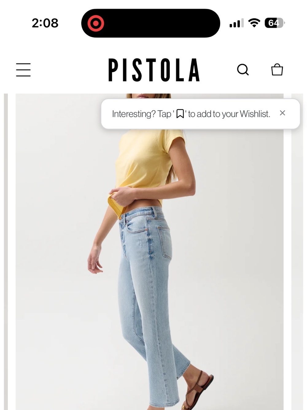 Pistola womens cropped jeans